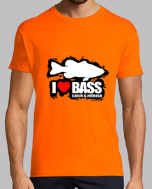 Camiseta Pesca I Love Bass Manga Corta Mujer