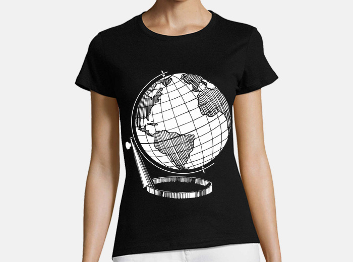 Camiseta Globo Terraqueo Mapa Mundi Blanco LaTostadora