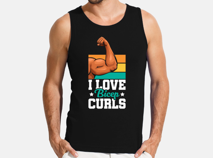 Playera i love bicep curls muscle bodybuilder laTostadora México