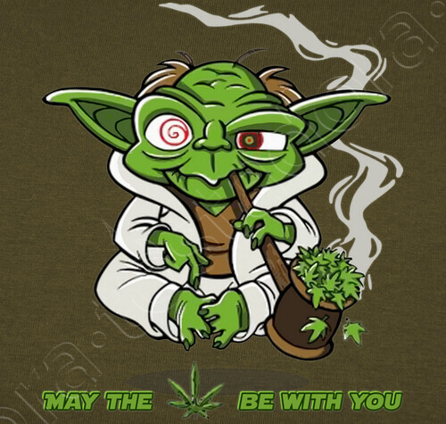 Tee Shirt Yoda May The Weed Be With You Tostadora Fr