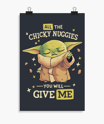 Poster Bebe Yoda Man Dalorian Chicky Tostadora Poster Bebe Yoda Man Dalorian Chicky Tostadora