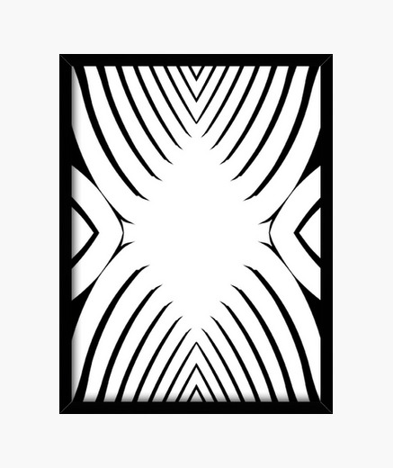 Blanco Y Negro Diseno Abstracto Y Moderno Cuadro Con Marco