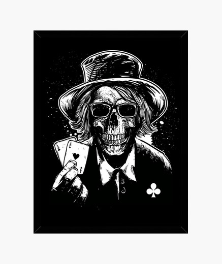 Cuadro Retro Skull Jugador Poker Calaveras Vintage Latostadora
