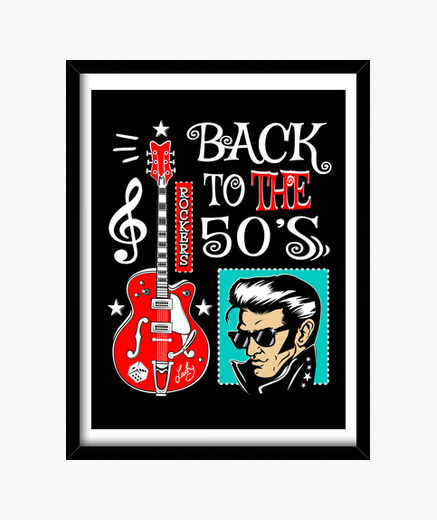 Frame Rock N Roll Party Rockabilly Guitar Rocker 50s Vintage Music Framed Print Tostadora Co Uk