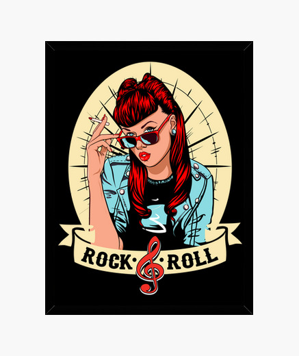 Frame Rock Rock And Roll Rockabilly Pin Up Girl Retro Rockers Framed Print Tostadora Co Uk