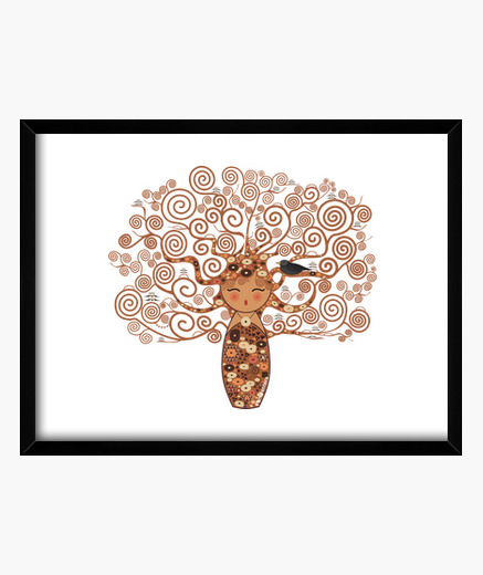 Quadro Kokeshi L Albero Della Vita Klimt Stile Tostadora It