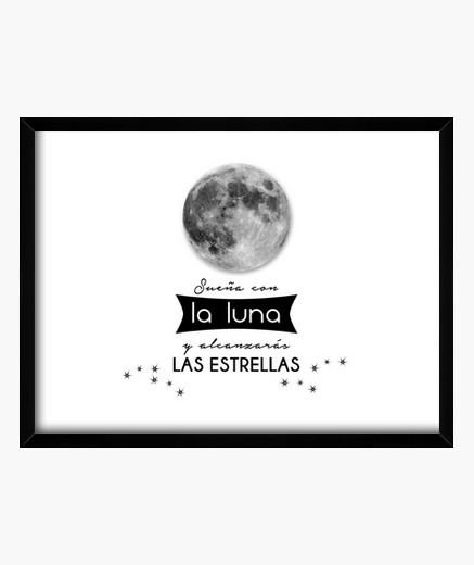 Quadro Luna Piena Stelle Motivazionale Scatola Frase Con Telaio Orizzontale 4 3 40 X 30 Cm Luna Piena Tostadora It