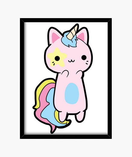 Quadro Rainbow Gatto Kawaii