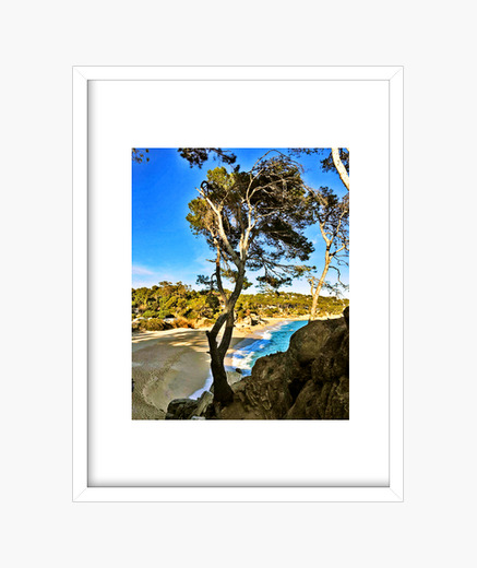 Quadro Spiaggia Cornice Con Cornice Bianca Verticale 3 4 15 X 20 Cm Tostadora It