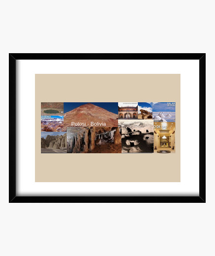 Quadro Telaio Con Turismo Potosi Orizzontale Nero Telaio 4 3 20 X 15 Cm Tostadora It
