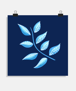 Abstrait botanique jolie plante bleue