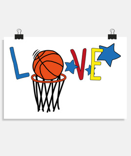 affiche horizontale de basket-ball d' love
