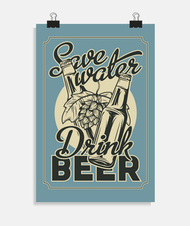 affiche rétro bar à bière boisson brasserie bars restaurants vintage