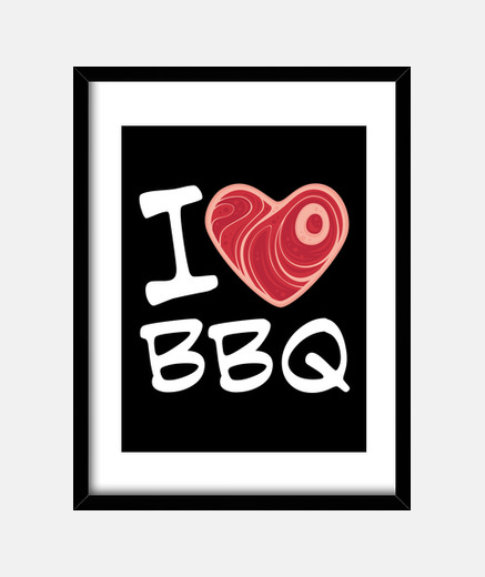 Cuadro amo bbq - texto blanco