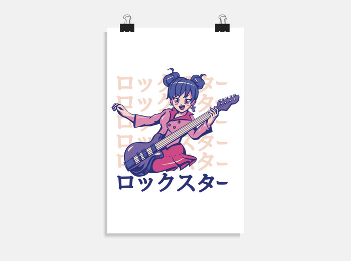 Anime girl bassist poster | tostadora