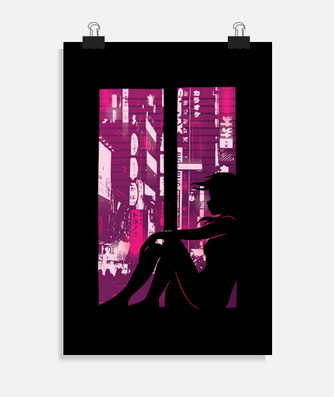 Póster anime vaperwave paisaje urbano... | laTostadora Póster anime vaperwave paisaje urbano... | laTostadora