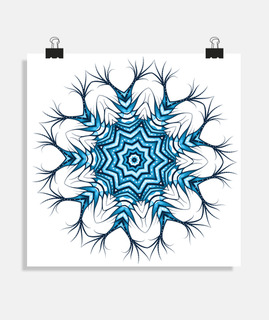 art mandala de flocon de neige en bleu