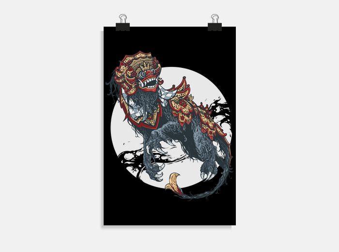 Asian Dragon On Full Moon Poster Tostadora