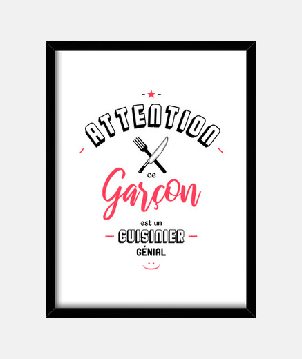 Cuadro atención cocinera brillante