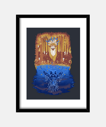 Framed autumn forest spirit art print