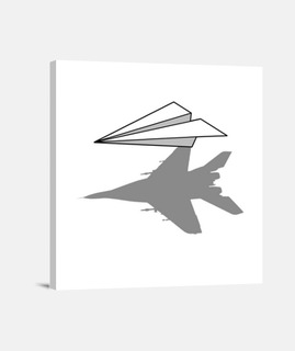 avión de papel de sombra
