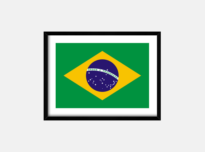 Quadro su Tela Bandiera del Brasile 