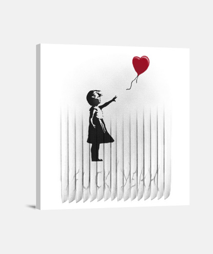 Wall banksy-ed canvas