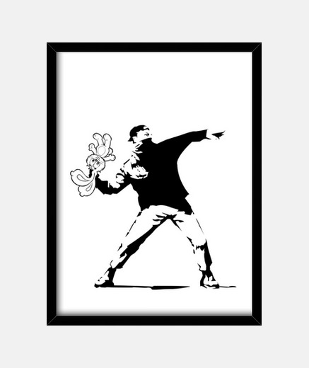 Framed BANKSY RABBIT
