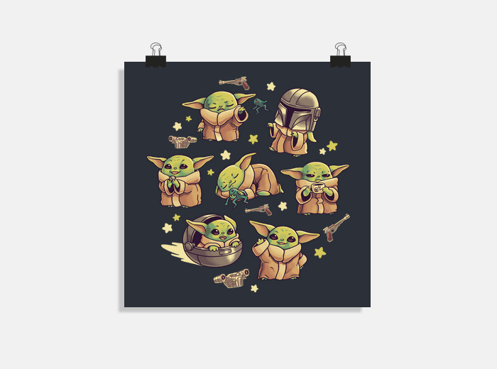 Poster Bebe Yoda Man Dalorien Enfant Tostadora