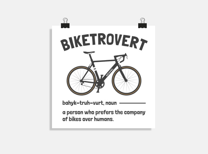 Biketrovert gravel bike funny cycling poster tostadora