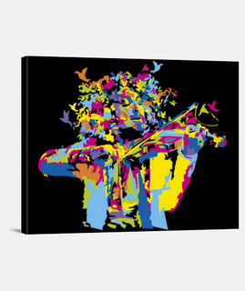 Birds and violin Lienzo