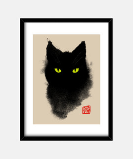 Black Cat watercolor - Gato arte tinta