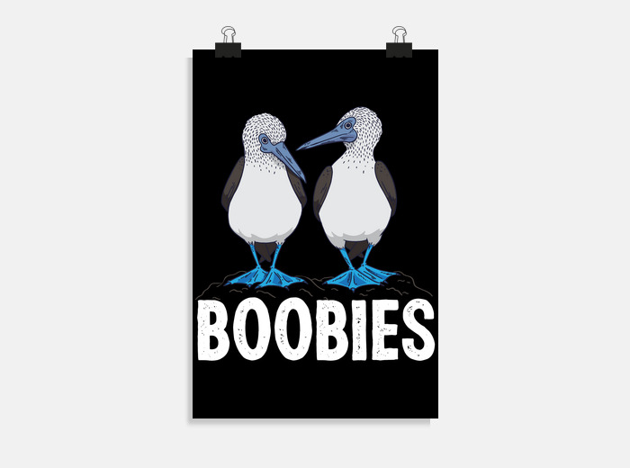 I Love Boobies BlueFooted Boobie Bird Funny | Metal Print