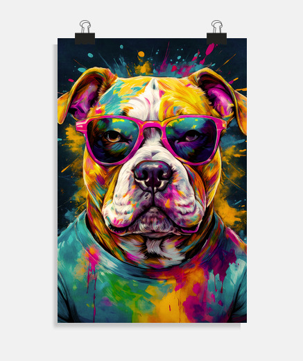 Poster bull dog pop art