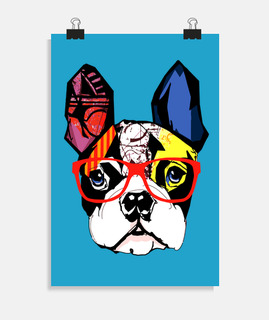 Bulldog Francés con gafas rojas