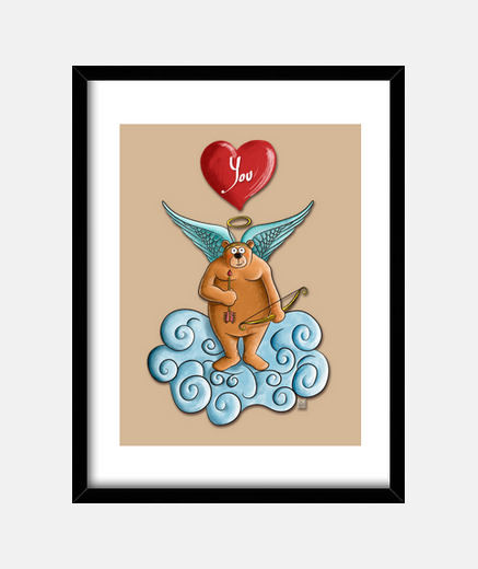 Cadre cadre avec ours saint valentin