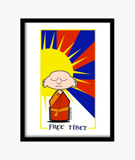 Cadre tibet libre de moine