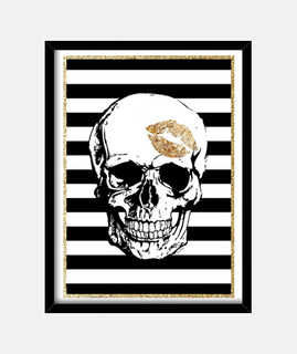 calavera beso dorado