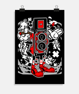 CÁMARA RETRO ROJA POSTER