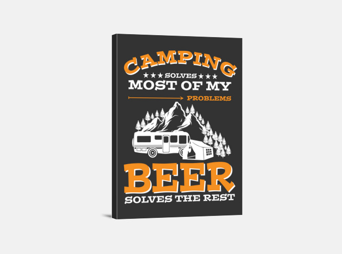 Camping and beer funny sayings canvas | tostadora
