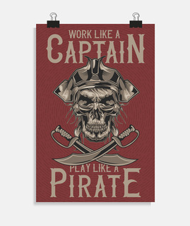 capitaine pirate navires au trésor crânes capitaine rétro illustration vintage