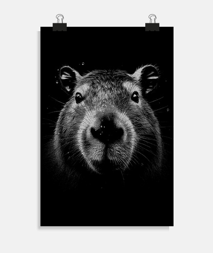 Poster capybara realiste elever un animalerie affiche decoration poster chambre salon zoo