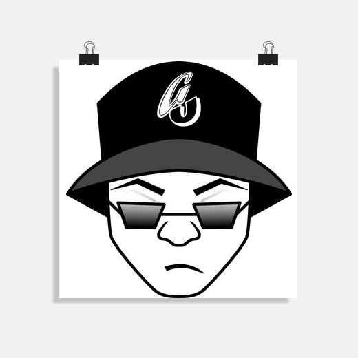 Póster cara de rapero sticker laTostadora