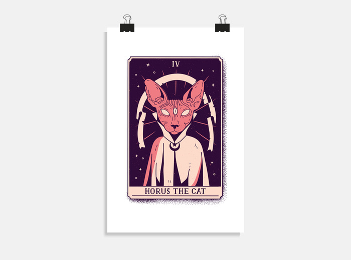Poster carta dei tarocchi mago gatto