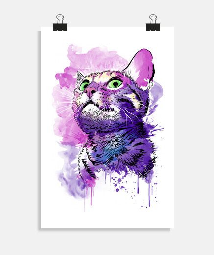 Poster cat watercolor
