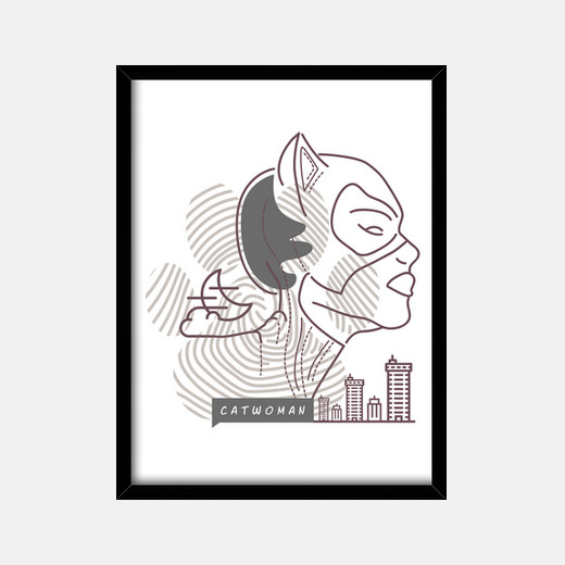 Catwoman Quadro Con Cornice Verticale 3 4 30 X 40 Cm Tostadora It