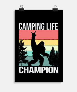 champion au camping drôle bigfoot