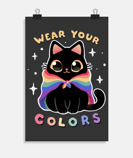 Poster chat de fierté - lgbt b and ère - fiert