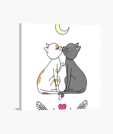 Tableau Chats Amoureux Kawaii Tostadora Tableau Chats Amoureux Kawaii Tostadora