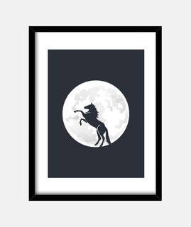 Cheval cabré au clair de lune t-shirt é